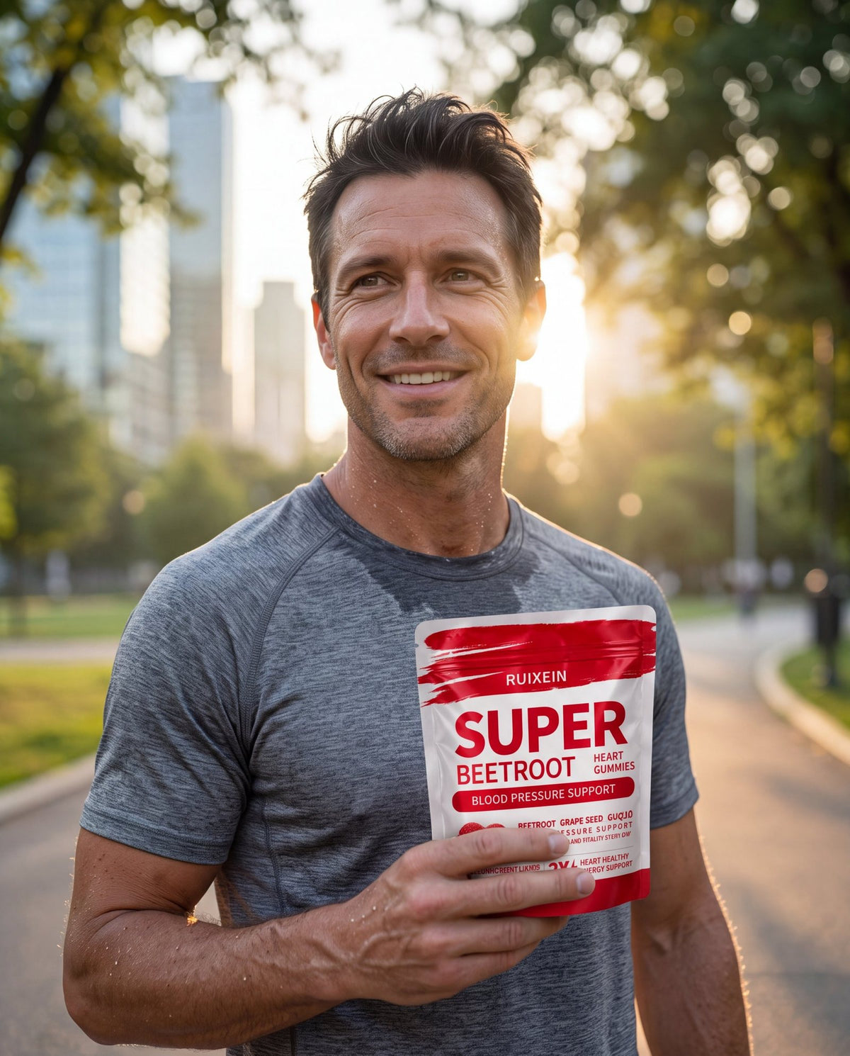 Runner with RUIXEIN Super Beetroot Heart Gummies